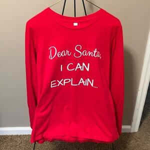 Bella Canvas Red Long Sleeve Kids Tee - Dear Santa Design
